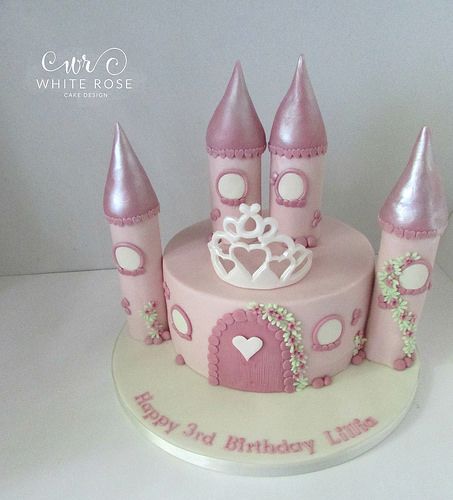 Fairy Princess Castle Birthday Cake (Single Tier) | by White Rose Cake Design Princess Party Cake, Rose Cake Design, Castle Birthday Cakes, Fairy Princess Birthday, Princess Castle Cake, Vegan Birthday Cake, Tiered Cakes Birthday, Birthday Cake With Photo, 4th Birthday Cakes