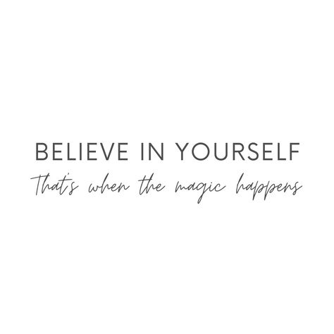 Believe in yourself, and watch the magic happen ✨💫 Don't let self-doubt hold you back from achieving your dreams. With faith in yourself, anything is possible! ... #positivity #lawofattraction #gratitude #selflove #positive #positivevibes #mindset #positivethinking #success #quotes Dont Doubt Yourself Quotes, Dont Stop Believing Tattoo, Dream Believe Achieve Tattoo, Believe In Your Dreams Quotes, Believe In Yourself Tattoo, Dream It Believe It Achieve It, Achieving Dreams Quotes, Do You Believe In Magic Quotes, Believe In Yourself And Be Unstoppable