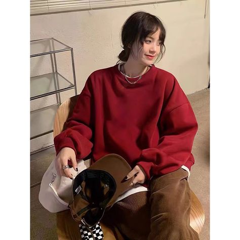 GAR BETHE Cod Unisex Plain Pullover Crew Neck Sweater For Men Women Koreansize #2884 Maroon-Medium Wool Sweaters Womens, Sweater For Men, Knitted Tops, Long Sleeve Knit Sweaters, Knitting Women Sweater, Casual Sweaters, Casual Pullover, Long Sweaters, Long Sleeve Casual