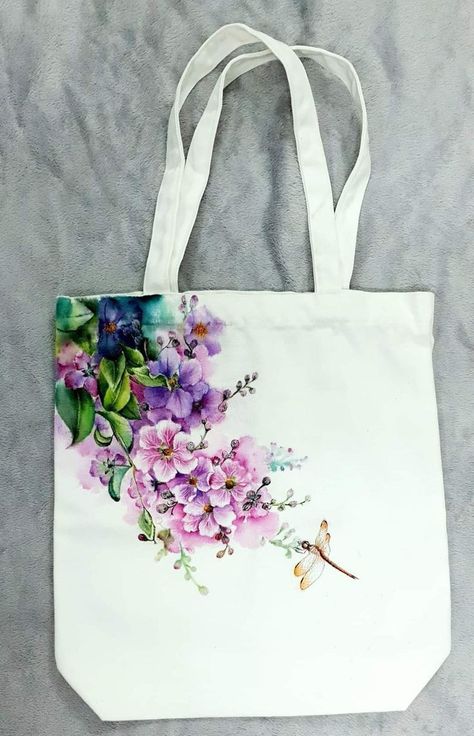 Painted Canvas Bags, Fabric Paint Shirt, Hand Painted Purses, Tot Bag, Totes Ideas, Painted Purse, Canvas Bag Design, Hand Painted Dress, Fabric Painting Techniques