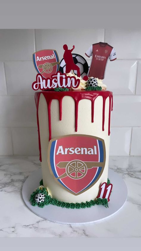 Aston Villa Cake Ideas, Arsenal Birthday Cake, Aston Villa Cake, Arsenal Birthday Cakes For Men, Arsenal Cake Ideas Birthdays, Arsenal Cake, Liverpool Cake, Football Themed Cakes, Sweetie Cake