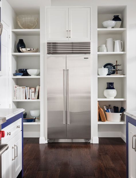 Sub-Zero 36 Inch Refrigerators are available in column, French door, glass door and side-by-side configurations. Choose stainless or custom panels. Refrigerator On Wall By Itself, Subzero Refrigerator, Refrigerator Wall, Design Cabinet, Refrigerator Cabinet, Addition Ideas, Family Room Makeover, Pantry Remodel, Built In Refrigerator