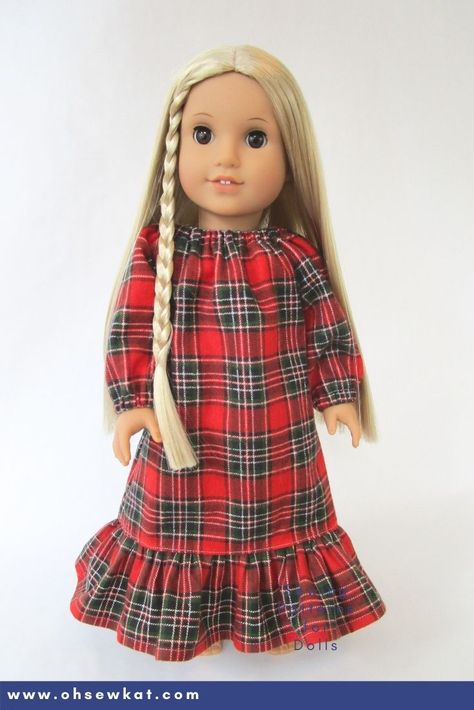 Peasant Top Pattern, Monday Holiday, American Girl Doll Julie, Nightgown Pattern, American Girl Diy, Girls Nightgown, Clothing Crafts, Pajama Pattern, Clothes Making