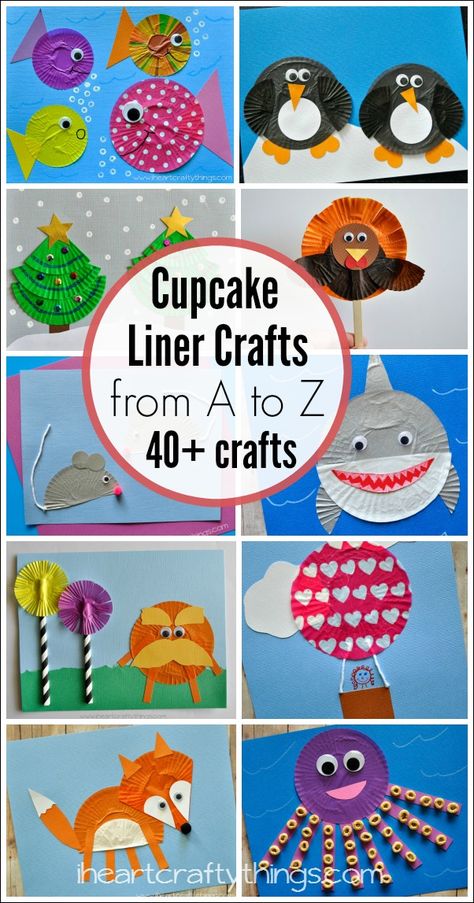 Cupcake Liner Crafts for Kids for every letter of the alphabet from A to Z. A cute way to work through learning the letters of the alphabet or to craft just for fun. Lorax Craft, Cupcake Liner Crafts, Cupcake Paper, Letters Of The Alphabet, Alphabet Crafts, Paper Plate Crafts, Daycare Crafts, Fall Crafts For Kids, Crafty Kids