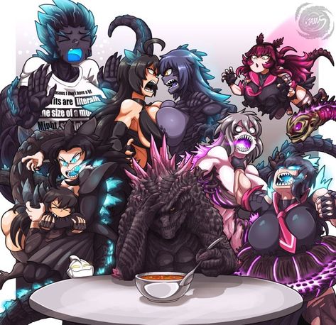 Ahri Wallpaper, Godzilla Funny, Godzilla Comics, Monster Girl Encyclopedia, Godzilla Wallpaper, All Godzilla Monsters, Anime Demon Boy, Really Cool Drawings, Anime Monsters