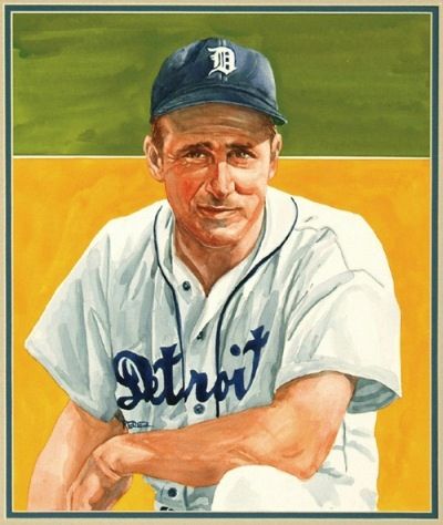 Hank Greenberg Hank Greenberg, Baseball Painting, Baseball Art, Top Loader, Vintage Baseball, Detroit Tigers, Sports Collectibles, Card Card, Baseball Players