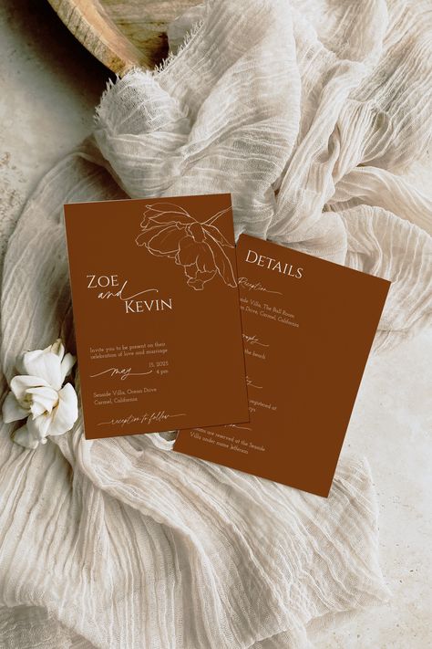 Computer Editing, Simple Bridal Shower, Bar Diy, Simple Elegant Wedding, Modern Minimalist Wedding, Brown Wedding, Classic Wedding Invitations, Minimalist Wedding Invitations, Simple Wedding Invitations