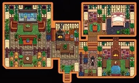 Stardew Farms, Farmhouse Layout, Stardew Valley Layout, Stardew Valley Tips, Stardew Valley Farms, Valley Game, Farm Layout, Year 5, Island Decor