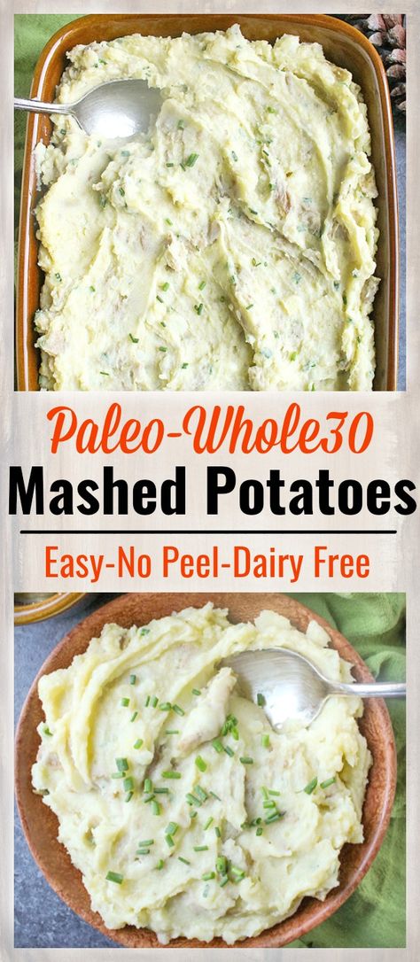 These Paleo Whole30 Mashed Potatoes are the perfect side dish. Creamy yukon gold potatoes are mashed together with ghee and almond milk and finished with chives and garlic oil. The result is creamy, rich, and so flavorful! Gluten free, dairy free, and low FODMAP! #paleo #whole30 #lowfodmap #glutenfree #dairyfree | realfoodwithjessica.com via @realfoodwithjessica Whole 30 Mashed Potatoes, Whole30 Thanksgiving, Whole30 Sides, Thanksgiving Paleo, Creative Thanksgiving Recipes, Thanksgiving Recipes Appetizers, Paleo Thanksgiving Recipes, Paleo Thanksgiving, Paleo Side Dishes