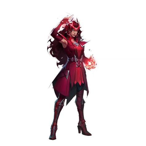 Scarlet Witch Art, Romani Wanda, Scarlet Witch Costume, Marvel Concept Art, Fantasy Heroes, Female Armor, Elizabeth Olsen Scarlet Witch, Marvel Characters Art, Scarlet Witch Marvel