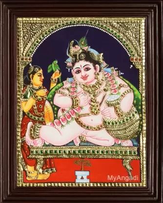 MyAngadi Butter Krishna Tanjore Painting Canvas 18 inch x 24 inch Painting Price in India - Buy MyAngadi Butter Krishna Tanjore Painting Canvas 18 inch x 24 inch Painting online at Flipkart.com Krishna Tanjore Painting, Tanjore Painting, Painting Canvas, Krishna, Canvas Painting, Butter, India, Canvas, Art