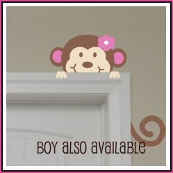 Peeking Monkey my fav! Monkey Room, Jungle Theme Classroom, Monkey Nursery, Safari Room, Monkey Wall, Jungle Room, Word Wall Art, Kids Wall Decals, Door Decoration