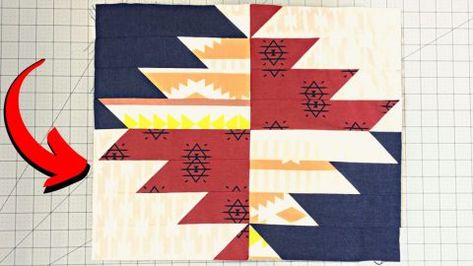 Simple Aztec Quilt Block Tutorial (with Free Pattern) | DIY Joy Projects and Crafts Ideas Aztec Quilt Block Patterns, Aztec Quilt Pattern Free Native American, Western Quilt Blocks, Native American Quilt Patterns Free, Aztec Quilt Pattern Free, Southwest Quilt Patterns Free, Southwest Quilt Patterns, Aztec Quilt Pattern, National Park Quilt Blocks