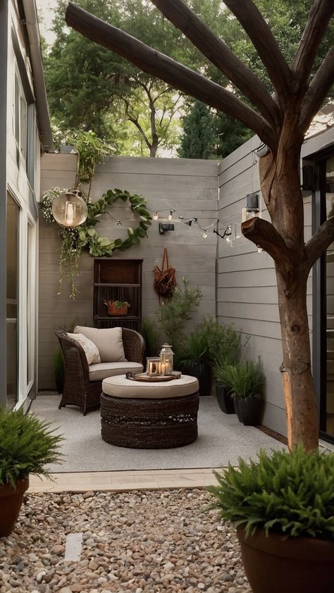 Elevate Your Outdoor Space with 15 Creative Decor Ideas - Cheerful Talks Large Deck Decorating Ideas, Sims 4 Inspiration, Modern Outdoor Decor, Big Planters, Outdoor Decor Ideas, Cozy Patio, Modern Garden Design, Cool Deck, Backyard Diy Projects