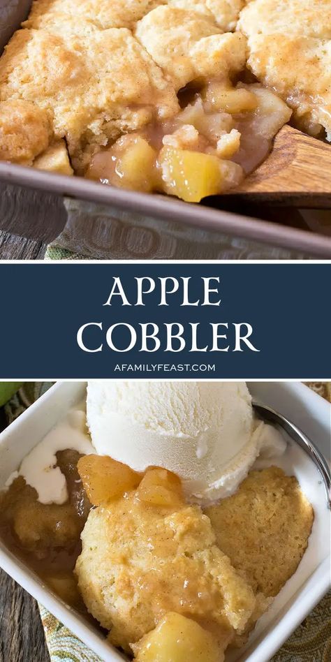 Apple Cobbler - A Family Feast® Apple Cobbler With Biscuits, Old Fashioned Apple Cobbler, Fried Apple Cobbler, Canned Apple Cobbler, Apple Cobbler With Pie Crust, Fresh Apple Cobbler, Best Apple Cobbler Recipe, Cobblers Recipes, Apple Cobbler Easy