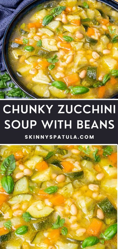 Chicken Noodle Soup With Zucchini, Recipes With Ingredients On Hand, Zucchini Beans Recipe, Zucchini And White Bean Soup, Chunky Zucchini Soup With White Beans, Zucchini And Bean Soup, Soup With Zucchini And Chicken, Zucchini Soup Recipe, Zucchini In Soup