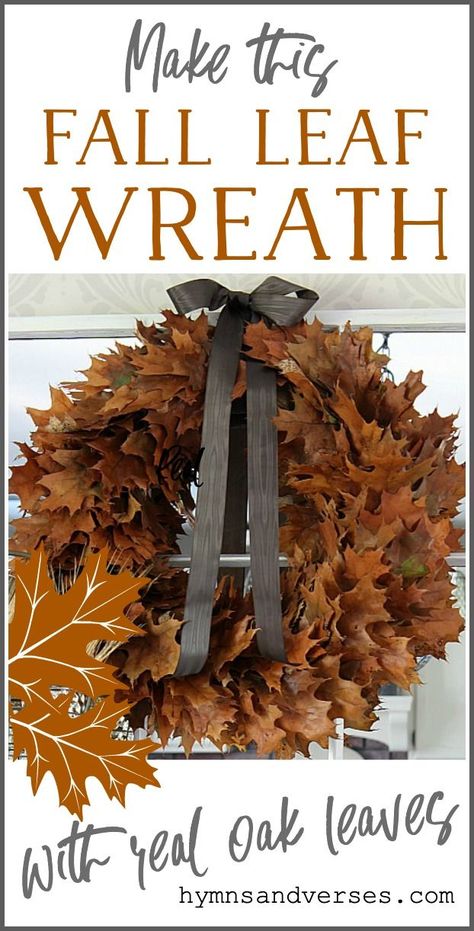 Real Leaf Wreath, Fall Leaves Wreath Diy, Autumn Leaf Wreath, Oak Leaf Wreath, Eco School, Fall Leaf Wreath, Twig Crafts, Merchandise Ideas, Halloween Tricks