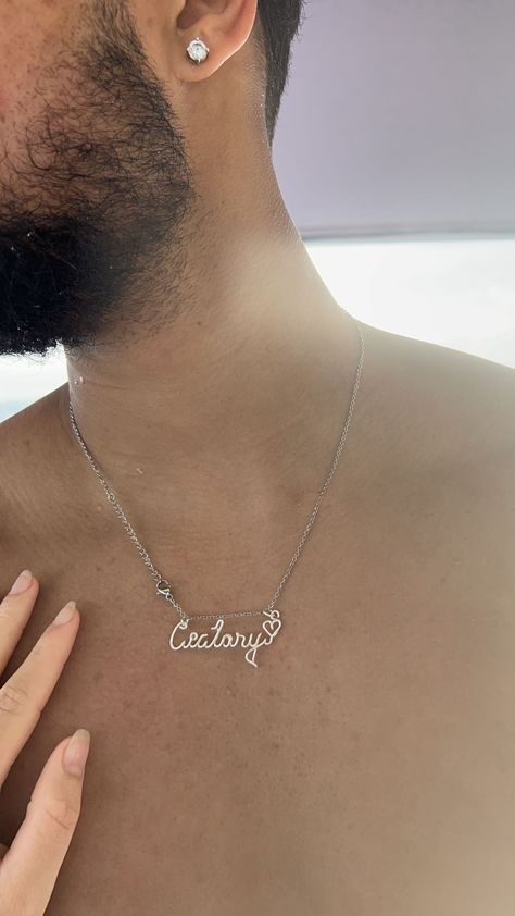 Super cute handmade custom necklaces!! Such a great idea for a gift🥰 got one with my name for my bf For My Bf, Wire Name, Custom Necklaces, My Bf, Name Jewelry, Custom Necklace, Name Necklace, My Name, Shoes Jewelry