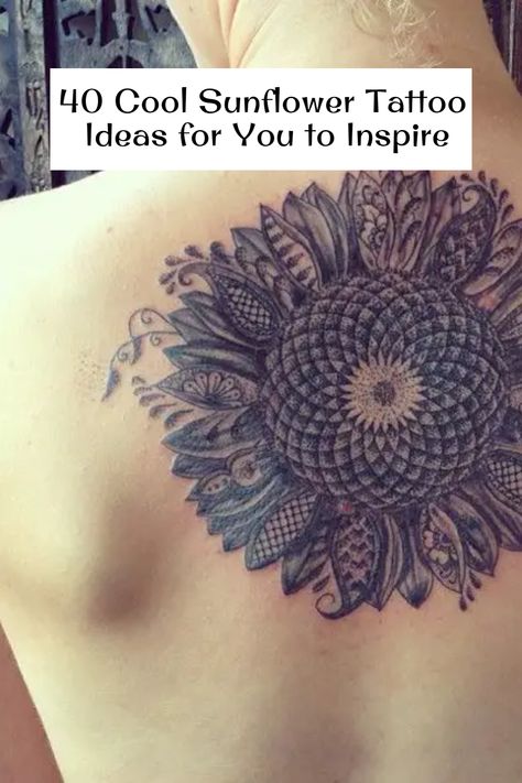 Sunflower Neck Tattoos Women, Tattoo With Sunflower, Sunflower Mandala Tattoo, Sunflower Tattoo Ideas, Sunflower Tattoo Shoulder, Cowboy Tattoos, Sunflower Mandala, Grim Reaper Tattoo