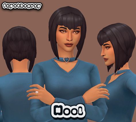 Ponytails Sims 4 Cc, Short Angled Hair, Alt Sims, Bratz Doll Outfits, Sims 4 Cas Mods, Cc Hair, Pelo Sims, Alt Goth, Sims 4 Cc Folder