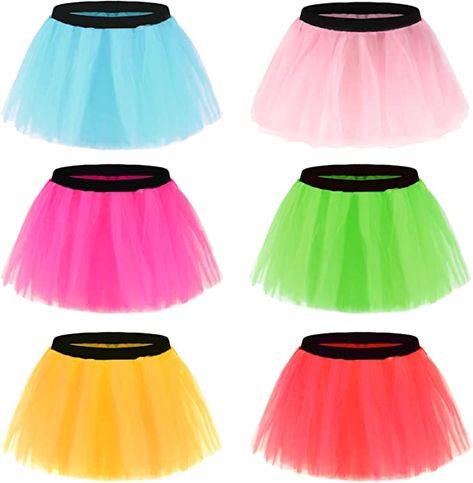 Amazon.com: 6 Pack Runner Tutu Skirts Women Tulle Skirt 3 Layered Elastic Puffy Tutus 80s Halloween Costume (6 Multi (Waist 22"-38")) : Clothing, Shoes & Jewelry 80s Halloween Costume, Women Tulle Skirt, 80s Dress Up, 80s Halloween Costumes, 80s Halloween, Toddlers And Tiaras, Tutu Skirt Women, Womens Tulle Skirt, Tutu Skirts