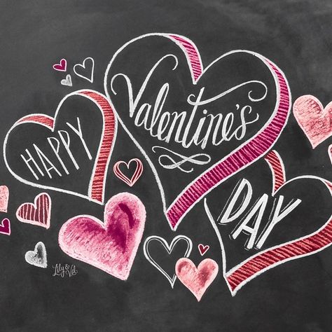 Valerie McKeehan @valeriemckeehan Valentine Chalkboard Art, Valentines Day Sayings, Quotes Valentines Day, Chalkboard Art Quotes, Saint Valentin Diy, Valentines Bricolage, Valentines Day Drawing, Chalkboard Drawings, Chalkboard Lettering