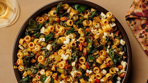 Swiss Chard Pasta, Chard Pasta, Toasted Pistachios, Chard Salad, Winter Pasta, Tiny Pasta, Epicurious Recipes, Chard Recipes, Ditalini Pasta