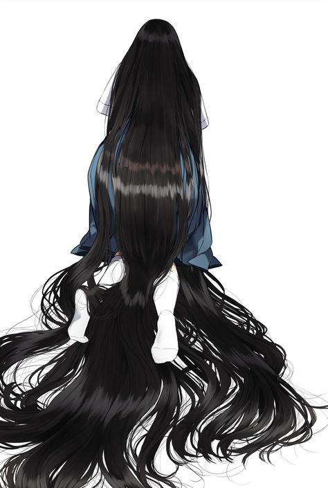 Haircut Memes, Long Hair Drawing, Flowy Hair, Anime Long Hair, Long Black Hair, Hair Reference, Very Long Hair, Long Hair Girl, Anime Hair