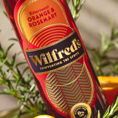 This non-alcoholic aperitif branding project began when Chris, the founder of Wilfred's came to us after having developed his own spritz. We chose to create a brand that oozed flavour, summer drinking occasion and inventiveness. We wanted to communicate to the modern consumer that this aperitif may be no-alcohol but it’s by no means a compromise. Alcohol Branding, Drink Logo, Drinks Packaging, Bottle Designs, Alcohol Packaging, Beer Bottles, Arte Cyberpunk, Beverage Packaging, Creative Packaging Design