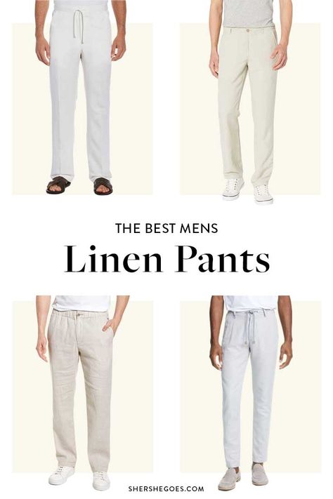 The Best Linen Pants for Men in 2020 - Summer Casual Men White Linen Pants, White Linen Pants Outfit Men, Linnebyxor Outfit, Linen Pants Outfit Men, Linen Menswear, Linen Pants For Men, Linen Pants Outfit Summer, White Linen Pants Outfit, Linen Trousers Men