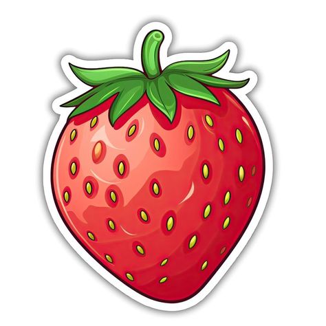 This Sticker of an juicy strawberry is perfect for the summer. Decorate and personalize windows, laptops and water bottles. Strawberry Sticker Strawberry Cake Topper Printable, Strawberry Sticker Printable, Strawberry Sticker Aesthetic, Animated Strawberry, Fresa Dibujo, Fresas Aesthetic, Strawberry Printable, Strawberry Stickers, Strawberry Pictures