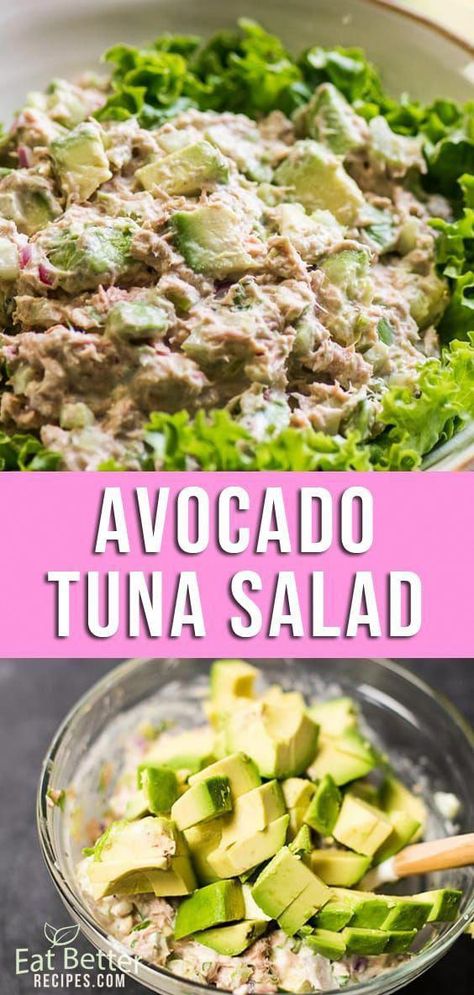 #HealthyFoodList #GoodAndHealthyFood Avocado Tuna Salad Recipe, E2m Recipes, Tuna Salads, Tuna Salad Recipe Easy, Easy Tuna Salad, Avocado Tuna, Salad Recipes Low Carb, Avocado Dishes, Carb Dishes