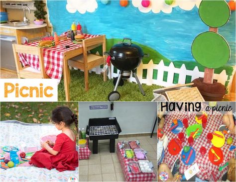 Picnic Dramatic Play Preschool, Picnic Dramatic Play, Picnic Art, Preschool Decor, Picnic Summer, Alphabet Worksheets Kindergarten, Dramatic Play Preschool, Picnic Theme, Worksheets Kindergarten