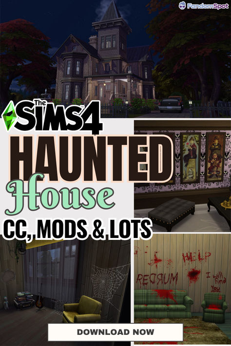 Sims 4 Crackhouse, Ts4 Paranormal Cc, Sims 4 Cc Creepy Furniture, Sims 4 Haunted Cc, Sims 4 Haunted House Cc, Sims 4 Horror Movie Cc, Sims 4 Halloween House, Sims 4 Haunted House, Sims 4 Horror