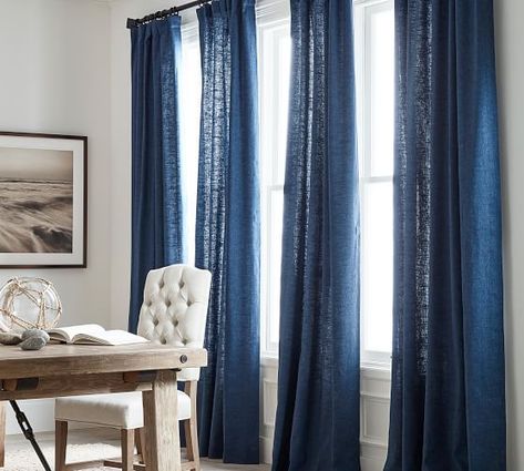 Blue Curtains Living Room, Bnb Ideas, Charcoal Curtains, Navy Curtains, Navy Blue Curtains, Black Blackout Curtains, Grey Blackout Curtains, Ivory Curtains, Blue Dawn