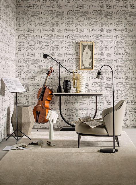 Home Music Rooms, Music Corner, Glamour Decor, Piano Room, Home Studio Music, Furnishings Design, Salou, Interior Stylist, Commercial Interior Design