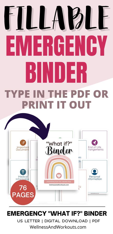 Use this Emergency Binder, Family Planner, What if Binder, Just in Case Binder, Life Planner, Obituary Template, Document Organizer, to get organized. This fillable PDF will bring peace of mind. When I Die Binder Free, Family Emergency Binder Printables Free, When I Die Planner, Adulting Binder, Life Binder Categories, Binder Templates Free, Important Documents Binder, Emergency Binder Printables, Life Binder Printables