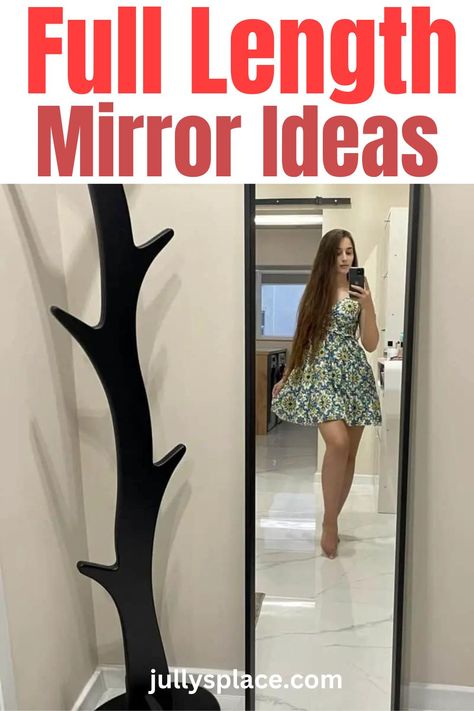 full length mirror ideas Walmart Full Length Mirror Hack, Full Length Mirror In Hallway, Decorating With Full Length Mirrors, Full Length Mirror Ideas, Diy Full Length Mirror Ideas, Full Length Mirror Hallway, Long Standing Mirror, Full Length Mirror Entryway, Cheap Full Length Mirror