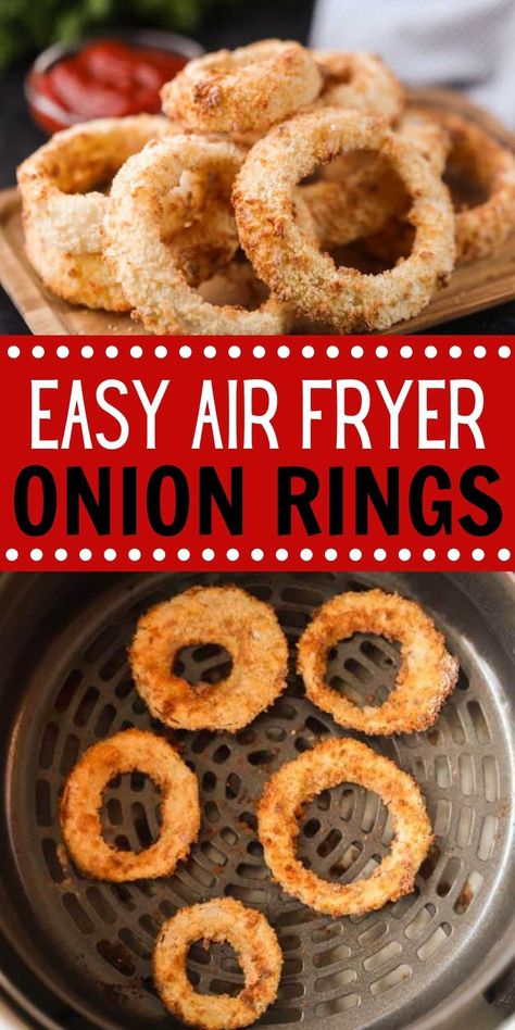 Air fryer onion rings- Homemade air fryer Onion rings in minutes Air Fryer Onion Rings Recipe, Onion Rings Air Fryer, Air Fryer Onion Rings, Homemade Onion Rings, Crockpot Soups, Onion Rings Recipe, Air Fryer Oven Recipes, Airfryer Recipes, Air Fry Recipes