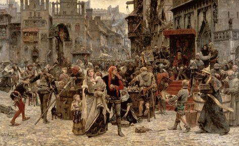 Carl Gustaf Hellqvist - Valdemar Atterdag Holding Visby to Ransom in 1361, 1882 Historical Painting, History Painting, Hur Man Målar, Classic Paintings, Medieval History, Medieval Town, Wallpaper Free, Painting Wallpaper, Dark Ages