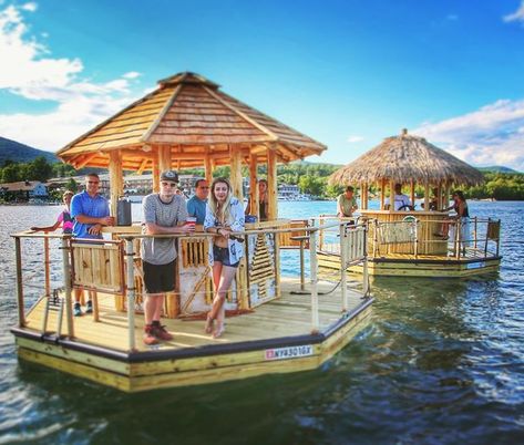 Floating Tiki Bar, Tiki Boat, Boat Restaurant, Floating Restaurant, Wasaga Beach, Lake Boat, Gorgeous Scenery, Good Day Song, Metro Detroit