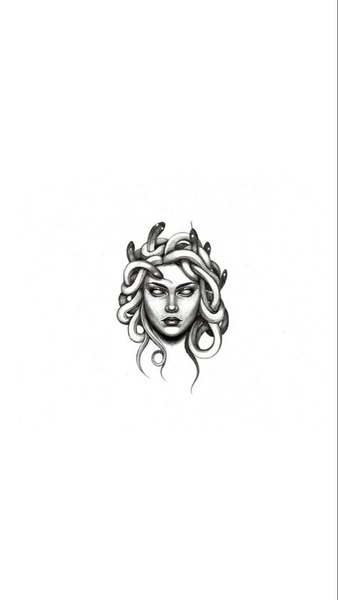 Beautiful Tattoo Designs, Minimal Tattoo Designs, Minimal Tattoo Ideas, Medusa Tattoo Design, Traditional Tattoo Designs, Tattoo Posters, Snake Tattoo Design, Tattoo Clothing, Mythology Tattoos