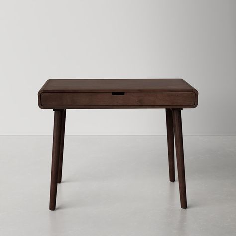 Small Room Desk, Walnut Writing Desk, Dark Wood Desk, Small Writing Desk, Stylish Bedroom Design, Writing Desk Modern, Student Room, Desk Inspo, Mid Century Desk