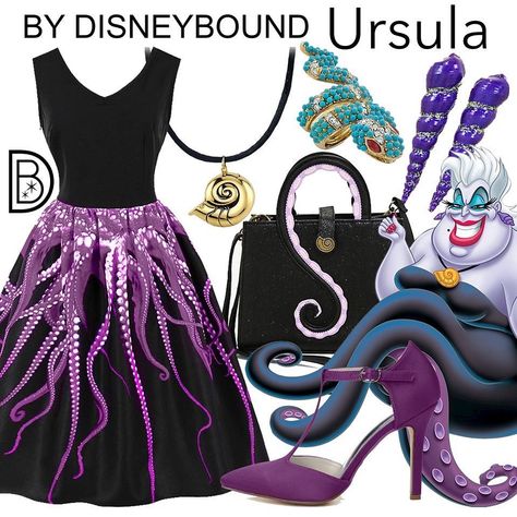 Disney Bound Ursula, Ursula Inspired Outfit, Disney Bound Outfits Villians, Mermaid Clothes, Disney Attire, Dapper Day Outfits, Disney Bound Outfits Casual, Ursula Costume, Disney Outfits Women