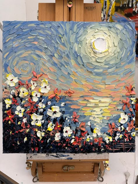 Impressionism Impasto Painting, Abstract Art Palette Knife, Impasto Painting Aesthetic, Oil Painting Pallet Knife, Large Palette Knife Painting, Impasto Knife Painting, Acrylic Paint Palette Knife, Impasto Abstract Art, How To Use A Pallet Knife