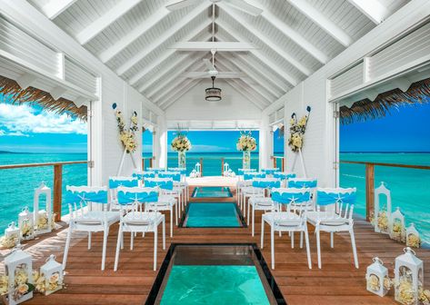 SANDALS Over-The-Water Wedding Chapels In The Caribbean Sandals Resort Wedding, Jamaica Wedding Venues, Jamaica All Inclusive, Destination Wedding Caribbean, All Inclusive Wedding Packages, Jamaica Wedding, Sandals Resorts, Water Wedding, Caribbean Wedding