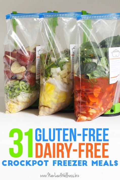 Freeze Meals, Resep Makanan Beku, Crockpot Freezer Meals, Family Freezer, Crock Pot Freezer, Breakfast Low Carb, Diner Recept, Gluten Free Living, Gluten Free Dairy Free Recipes