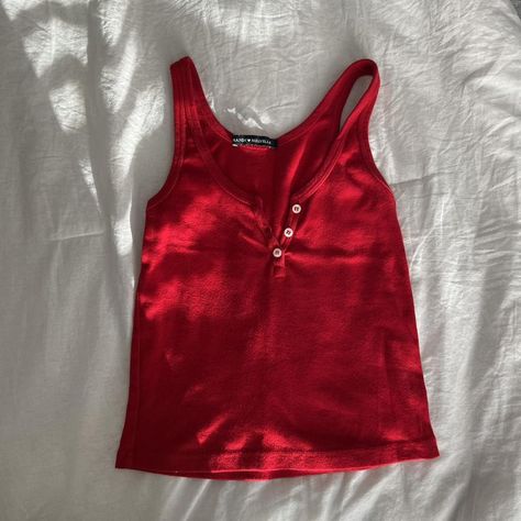 Look what I just found on Depop 🙌 https://depop.app.link/fC1bR6fhMub Y2k Style Red Tank Tops, Red Brandy Melville Top, Brandy Melville Tops Tanks, Brandy Melville Eye Tank Top, Brandy Melville Zelly Top, Brandy Melville Tops, Red Tank Tops, Clothing Catalog, Dolce E Gabbana