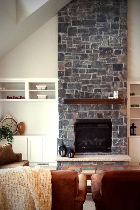 Rock Veneer, Veneer Fireplace, Fireplace Makeovers, Stone Veneer Fireplace, Castle Stone, Stone Veneer Panels, Veneer Stone, Stone Walls Interior, Fireplace Stone