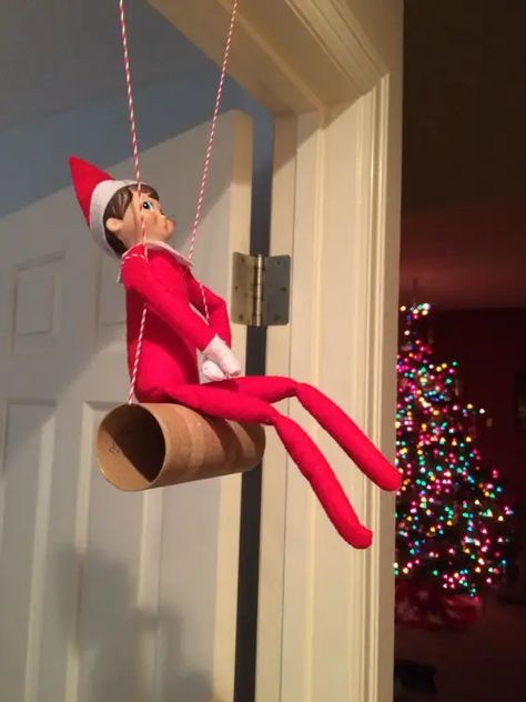 Diy Elf On The Shelf, Diy Elf, Elf Ideas Easy, Elf On Shelf, Awesome Elf On The Shelf Ideas, Elf Activities, Xmas Elf, Popcorn Party, Elf Fun